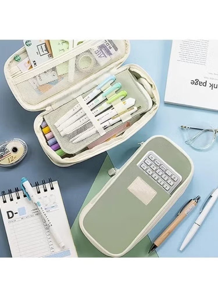 مقلمة ذات سعة كبيرة جدًا، قابلة للتوسيع، تتسع لمسطرة بطول 20 سم، قابلة لتعديل الارتفاع من 3 إلى 7 سم، متعددة الوظائف لتخزين اللوازم المدرسية - Image 2